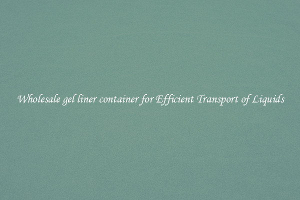 Wholesale gel liner container for Efficient Transport of Liquids