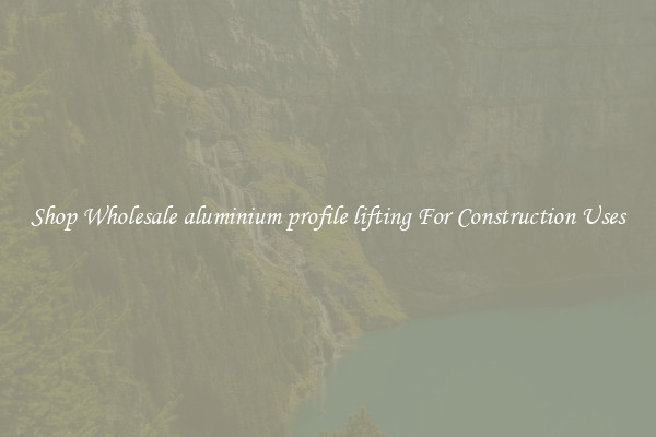 Shop Wholesale aluminium profile lifting For Construction Uses