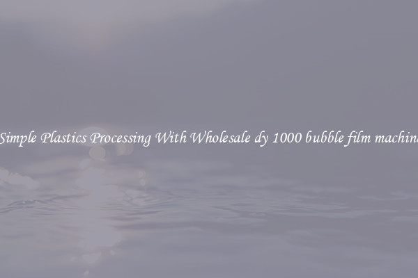 Simple Plastics Processing With Wholesale dy 1000 bubble film machine